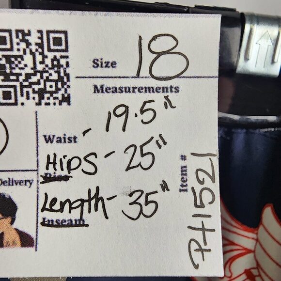 Pennintons Navy Blue Floral Midi Slit Skirt Size 18 - Picture 10 of 10